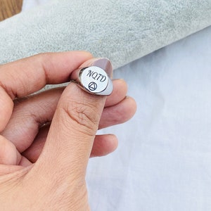 Sobriety NQTD Ring, Addiction Recovery Gifts, Soberversary Gifts for Men and Women, Uplifting Jewelry, Sober Gifts, Engraved Jewelry