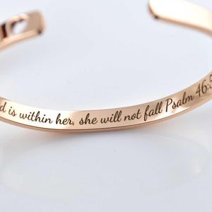 Christian Cuff Bracelet, Psalms Bracelet, Christian Gifts, Bible Verse Cuff, Mothers Day Gifts, Christmas Gifts, Personalised Gifts for Her