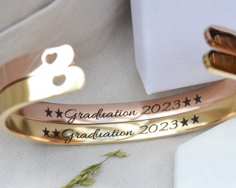 Personalised Graduation Cuff Bracelet, Graduation gifts, Personalized Cuff, Custom Cuff Bracelet, Personalised Jewellery, Gifts for her