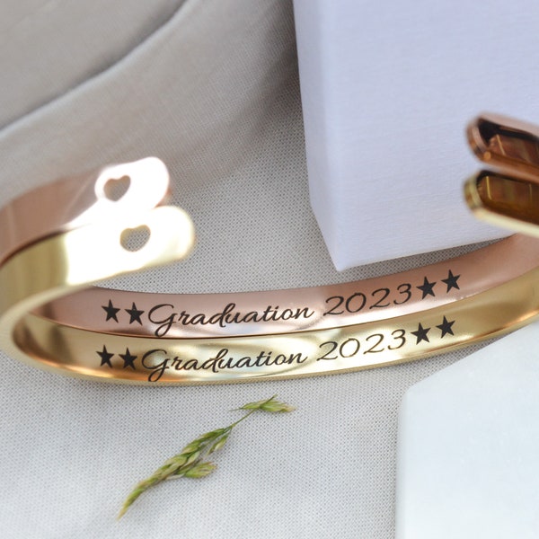 Personalised Graduation Cuff Bracelet, Graduation gifts, Personalized Cuff, Custom Cuff Bracelet, Personalised Jewellery, Gifts for her
