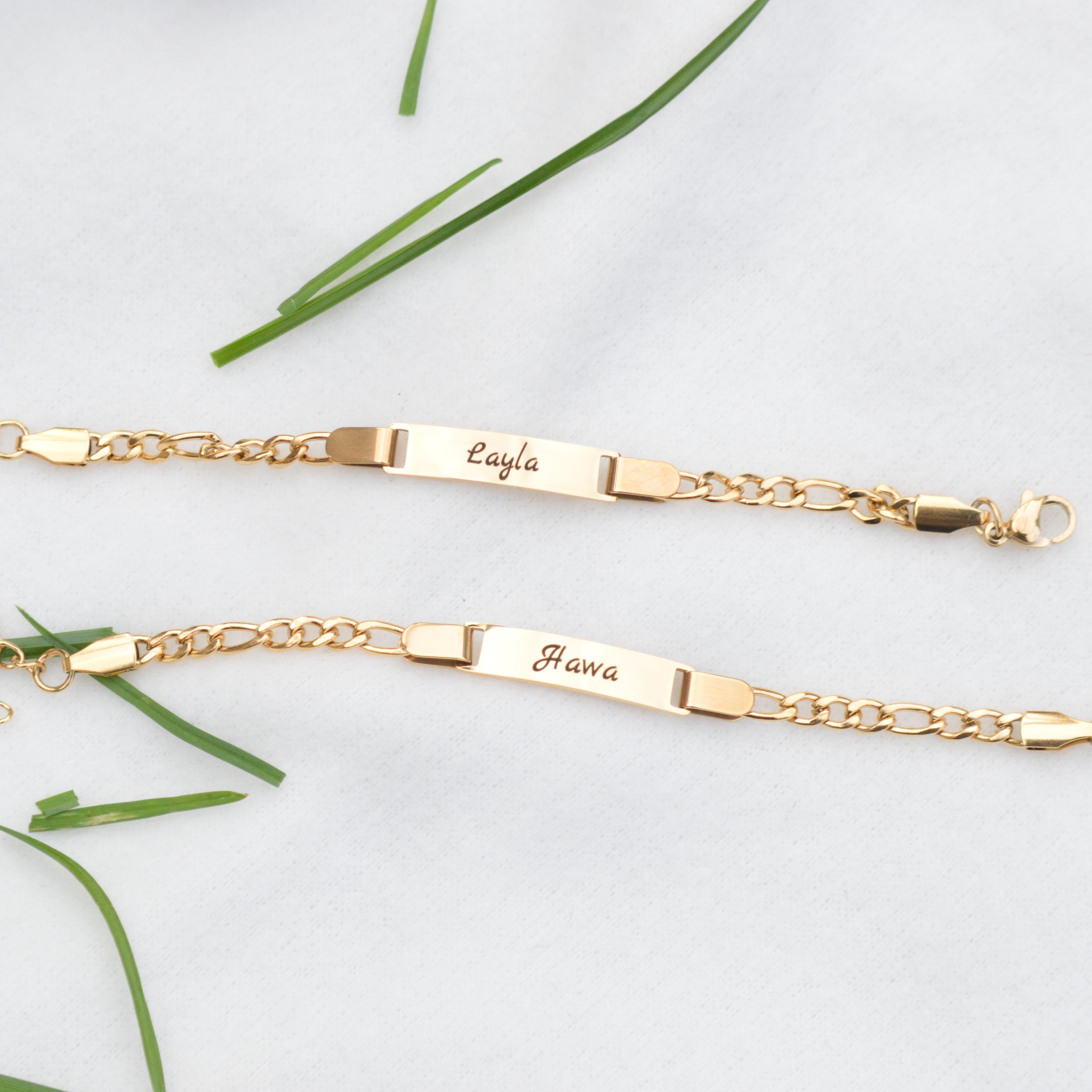 14K Gold Baby Name Bracelet, Personalise Baby Girl or Boy Bracelet — free download