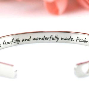 Christian Cuff Bracelet, Uplifting Bracelet, Christian Gifts, Religious Cuff, Anniversary Gifts, Silver Christian Bracelet for Women