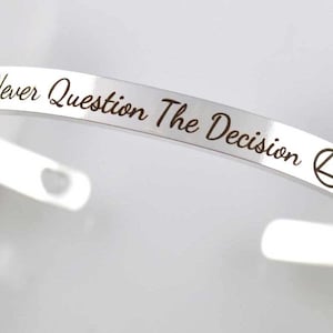 Sobriety NQTD Cuff Bracelet, Addiction Recovery Gifts, Soberversary Gifts for Men and Women, Uplifting Jewelry, Hypoallergenic Bracelet