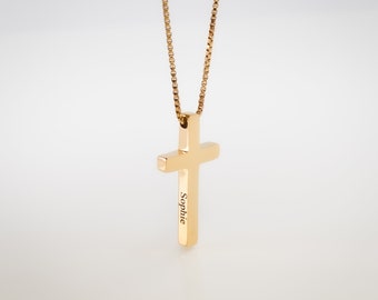 Personalized Gold Cross Pendant Necklace • Crucifix Pendant Necklace • Personalized Silver Cross necklace • Gift for her or him