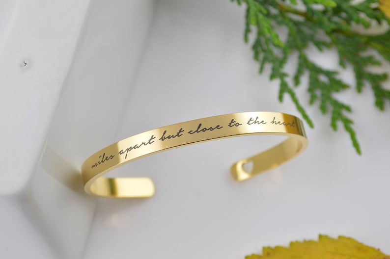 Personalised Cuff Bracelet, Personalized Jewelry, Engraved Bracelet, Gold Cuff Bracelet, Bracelets for Women, Graduation Gifts for her image 1