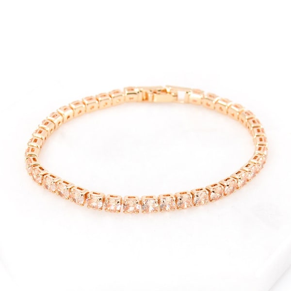 Tennis Bracelet • CZ Tennis Bracelet • Gold Tennis Bracelet • Diamond Tennis Bracelet · Gift For Her · Turquoise Tennis Dainty Bracelet