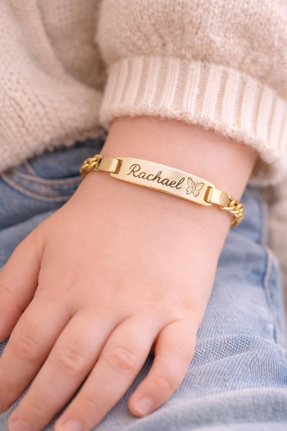 14K Gold Baby Name Bracelet, Personalise Baby Girl or Boy Bracelet, Kids gifts, Newborn gifts, Personalised Jewellery, Customised Bracelet