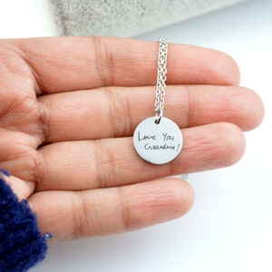 Handwriting Necklace, Personalised Gifts for Her, Gold Necklace, Personalized Signature Keepsake, Memorial meaningful gift, Engraved Gift image 7