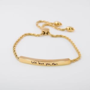 Handschrift Slider Chain Armband, Gepersonaliseerde Cadeaus voor haar, Gouden Ketting, Gepersonaliseerde Handtekening Aandenken, Memorial betekenisvol cadeau afbeelding 8