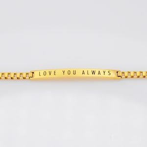 Dainty Name Bracelet, Engraved Bar Bracelet Personalized, Gold Bracelet, Curved Double Sided Bar Bracelet Large, Birthday Gift for Her