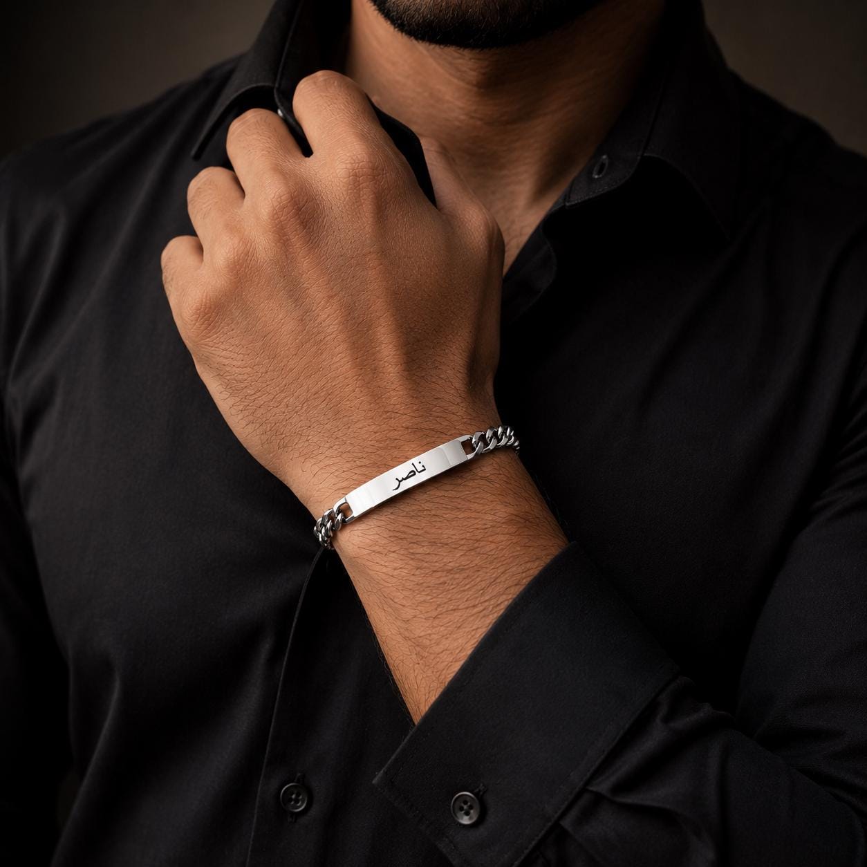 Personalised Arabic Name Bracelet, Stainless Steel Islamic Jewelry