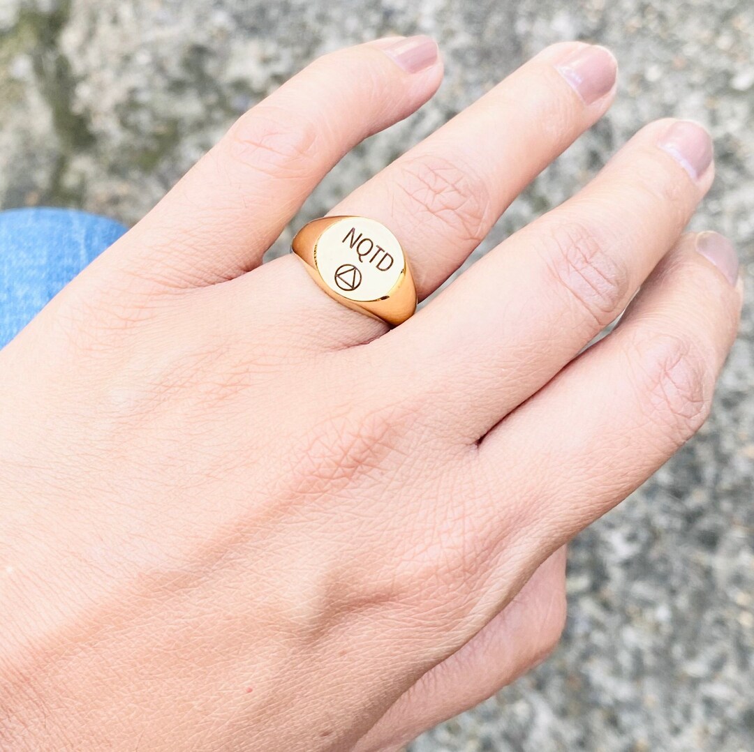 Addiction Recovery Rings Sobriety NQTD Signet Ring, Addiction Recovery Gifts, Soberversary Gifts ...