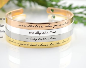 Personalised Cuff Bracelet, Stainless Steel Jewelry, Engraved bracelet, Bridesmaid Gifts  Silver Bracelet, Bracelets for Women, Personalized