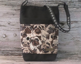 Mini Canvas Dog Walking Bag • Adjustable Crossbody Training Bag • Hip Bag Fanny Pack  • Dog Lover Shoulder Bag