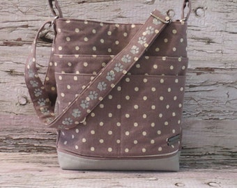 Polka Dot Canvas Minimalist Dog Walking Bag • Adjustable Crossbody Dog Training Bag • Gift for Dog Walker • Gift for a Dog Mom