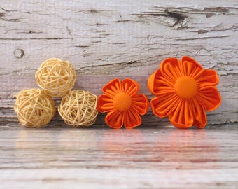 Orange Dog Collar Flower • Pet Fashion • Dog Wear • Collar Corsage for Dogs