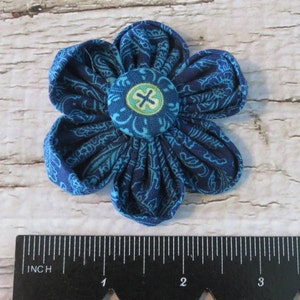 Blue Paisley Dog Collar Flower Pet Fashion Dog Wear Collar Corsage for Dogs Small 3" inches