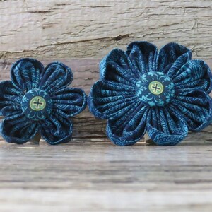 Blue Paisley Dog Collar Flower Pet Fashion Dog Wear Collar Corsage for Dogs image 2