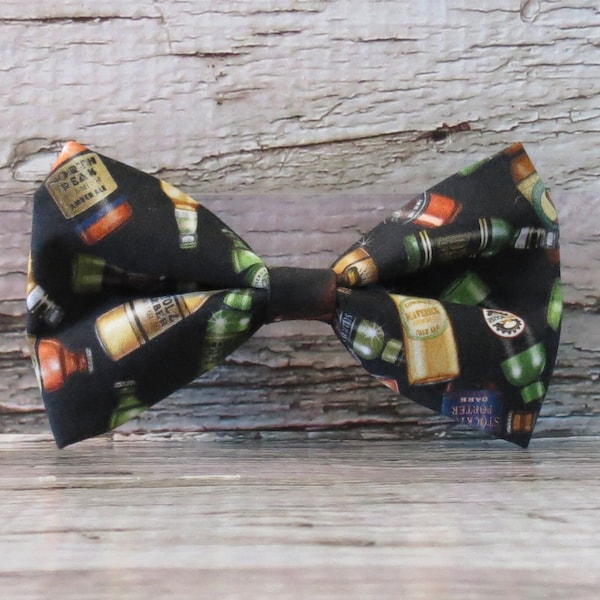 Beer Lovers Bow Tie for Dogs or Cats • Beer Bottle Bow Ties • Pet Fashion • Dog Collar Accessories • Trendy Pets • Dog Collar Bow