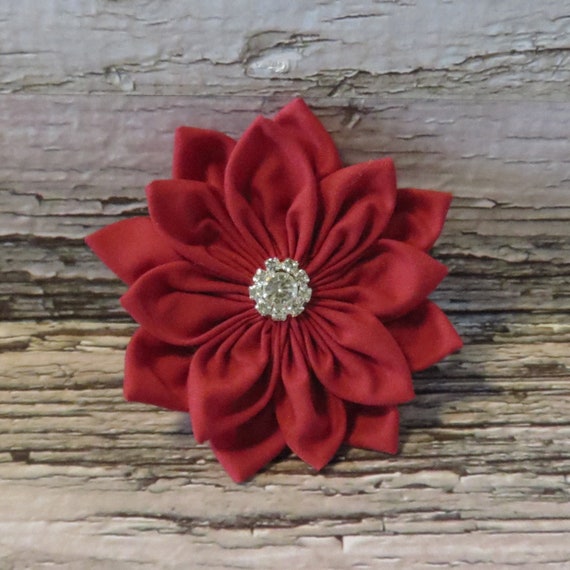 Red Poinsettia Collar Flower • Pet Fashion • Dog Wear • Collar Corsage for Dogs