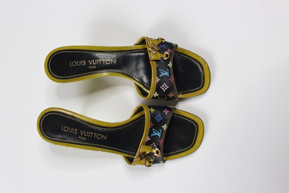 AUTHENTIC Louis Vuitton Multicolor Sandals Kitten