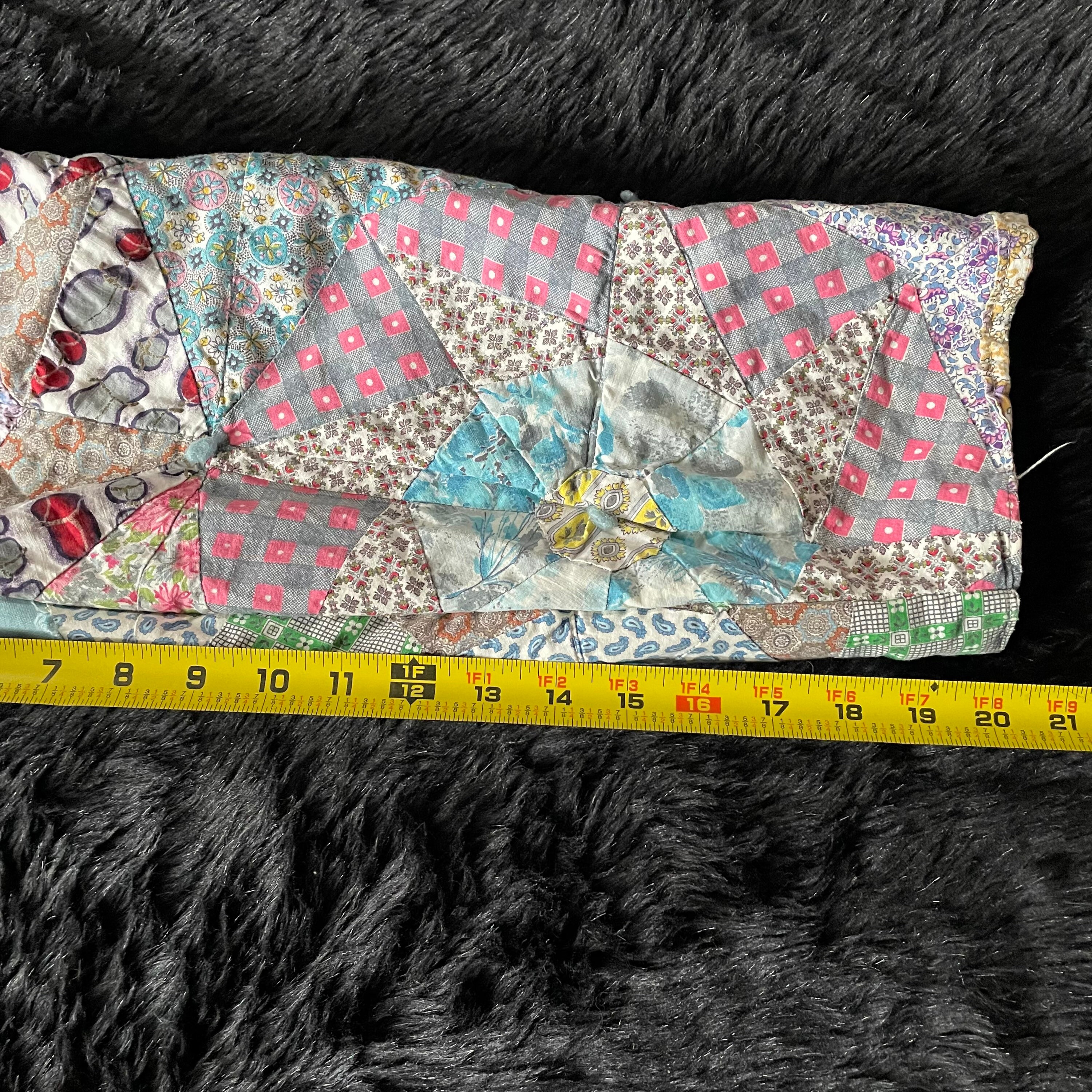Vintage Unisex Feed Sack Quilt Coat Zipper Jacket Quilted