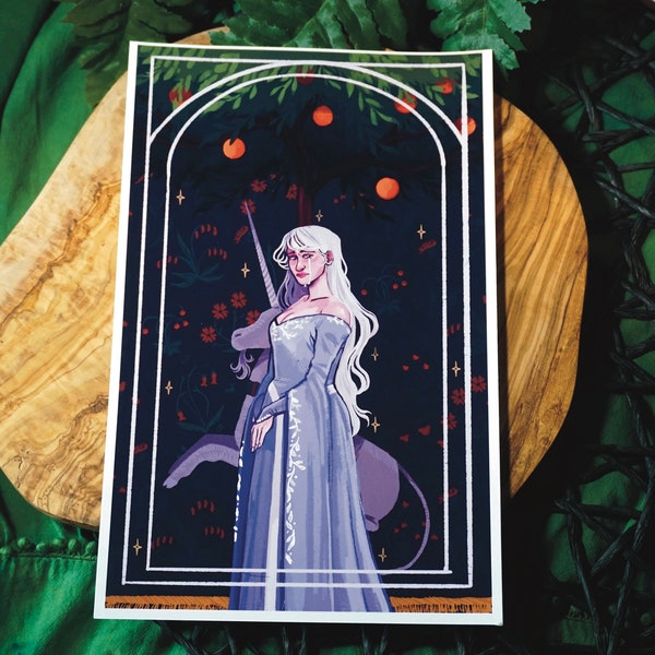 De Dame Amalthea: De Laatste Eenhoorn Fanart Print