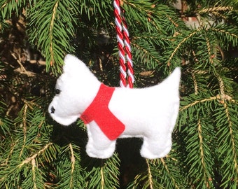 Westie Christmas Decoration - Dog Christmas Decoration - Westie Ornament - Christmas tree decoration - Terrier Decoration