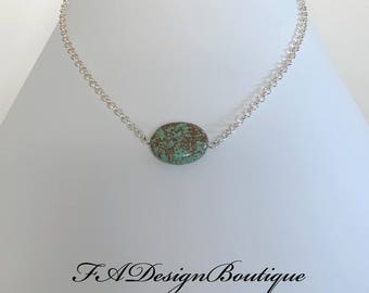 Green turquoise & Sterling Silver - necklace