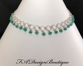 Turquoise Nuggets and Sterling Silver Necklace