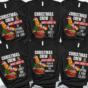 Family Christmas Shirts Tropical Christmas Shirt Christmas on The Beach Shirt Matching Family Most Likely to Christmas Tshirt