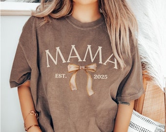 Comfort Colors® Coquette Mama Shirt For Mothers Day Gift From Daughter Bow Mama Fall Tshirt Birthday Gift For Mom New Mom To Be Baby Reveal