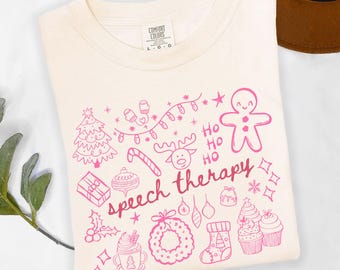 Speech Therapy Shirt Christmas SLP Shirt Speech Tshirt Speech Therapy Gift Speech Teacher SLP Graduation Gift Speech Therapist Shirt Holiday