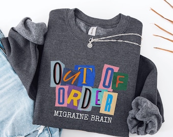 Migraine Brain Sweatshirt Spoonie Crewneck Invisible Illness Awareness Headache Survivor Chronic Pain Crewneck Sweater