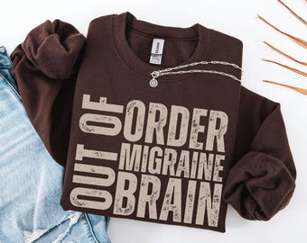 Migraine Brain Sweatshirt Spoonie Crewneck Invisible Illness Awareness Headache Survivor Chronic Pain Crewneck Sweater
