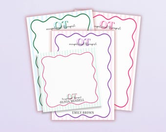 Occupational Therapy Gift Preppy Personalized Stationery Post-it® Notes Wavy OT Gifts for Graduation Custom Sticky Notes Desk Accessory
