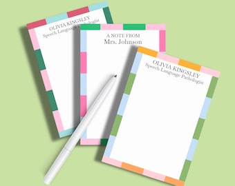 Teacher Appreciation Gift Personalized Notepad Customizable End of Year from Student Desk Accessory Custom To Do List Sticky Notes