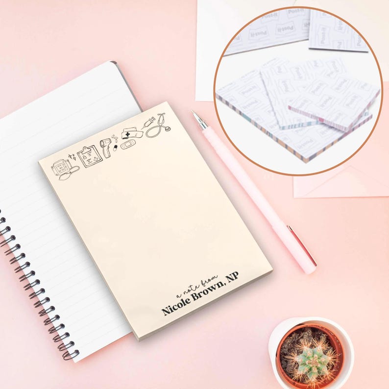 Pflegehelferin Personalisierte Post-it® Notes Abschlussgeschenk PN Woche Wertschätzung Geschenk für neuen Job APRN CEP Custom Notepad Bild 7