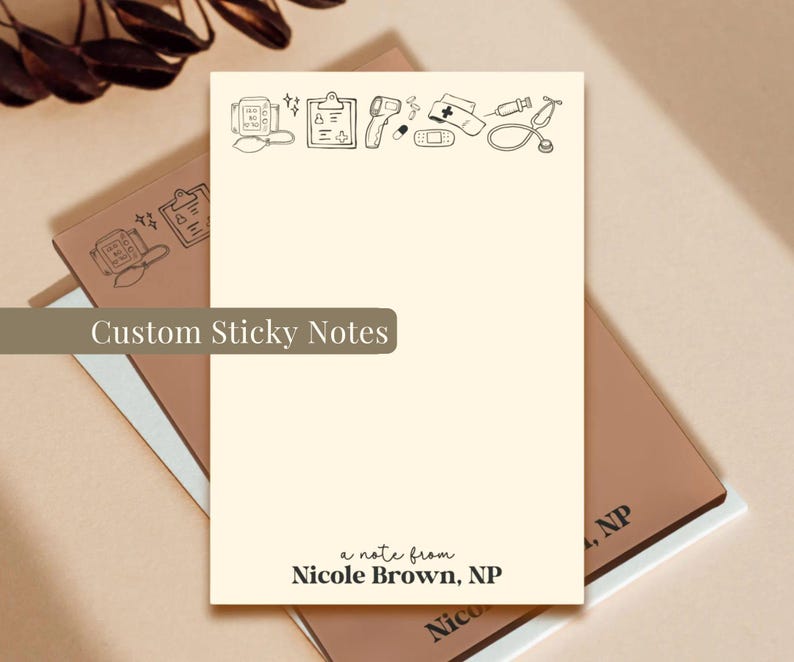 Pflegehelferin Personalisierte Post-it® Notes Abschlussgeschenk PN Woche Wertschätzung Geschenk für neuen Job APRN CEP Custom Notepad Bild 1