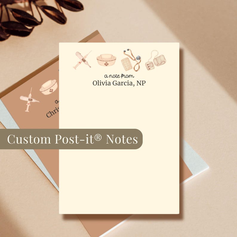 Stethoscope Nurse Practitioner Personalized Post-it® Notes Nurse Practitioner Graduation Gift NP Week Appreciation Gift APRN CNP Notepad image 1