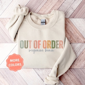 Migraine Brain Unisex Crewneck Sweatshirt Spoonie Sweatshirt Chronic Migraine Awareness Apparel Severe Headaches Chronic Migraine Gifts