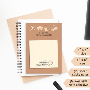 Stethoscope Nurse Practitioner Personalized Post-it® Notes Nurse Practitioner Graduation Gift NP Week Appreciation Gift APRN CNP Notepad image 2