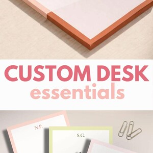 Monogram Notepad Custom Initial Personalized Stationery Gift Office Desk Accessory Writing Pad Pink Sticky Notes image 12