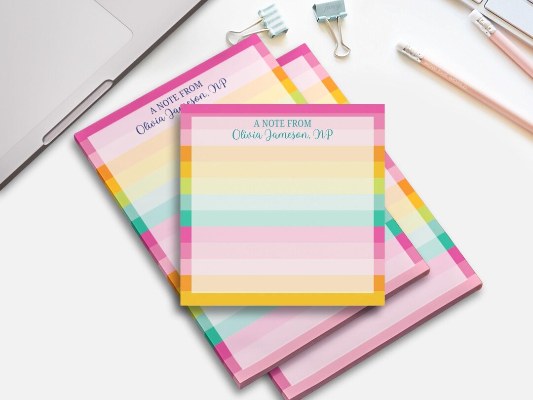 Personalized Bright Sticky Note Pad Custom Name Memo Post-it® Notes ...