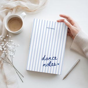 Personalized Choreography Journal, Dance Notes Striped Notebook, Custom Choreographer Gift, Dance Teacher Journal