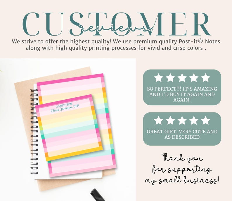 Personalized Bright Sticky Note Pad Custom Name Memo Post-it® Notes ...