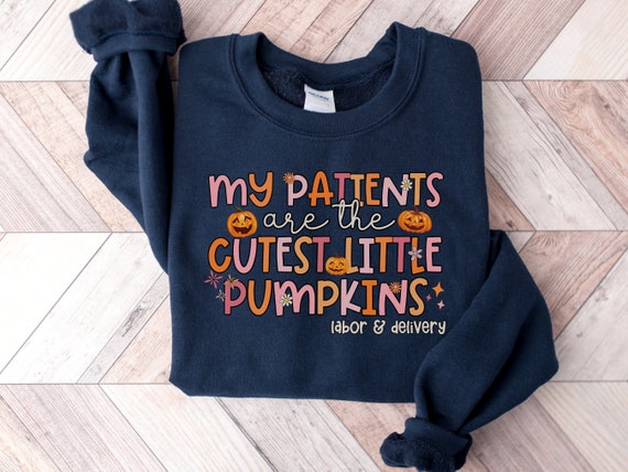 L&D Nurse Fall Sweatshirt, Halloween Shirt for Labor and Delivery Nurse, Retro Fall Nurse Sweater, Gift for OB Nurse, Pumpkin Nurse