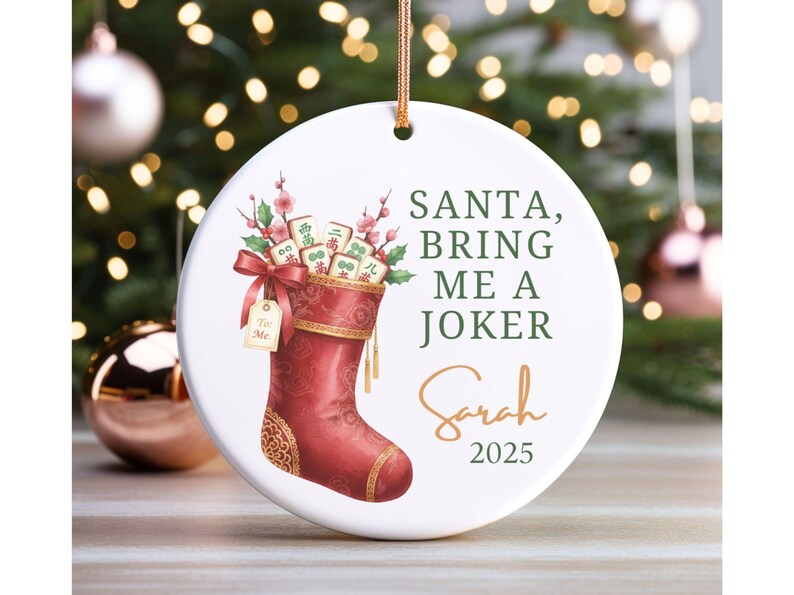 Personalized Mahjong Christmas Ornament Funny Xmas Holiday Keepsake Mahjong Hostess Gift Mah Jong Gift for Friend Secret Santa image 13