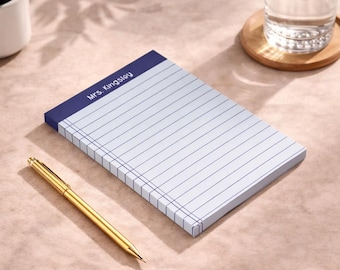 Personalized Lined Notepad Colorful Stationery Teacher Appreciation Gift School Front Office Desk Accessories Principal Gift Idea