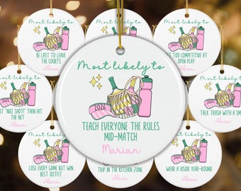 Personalized Pickleball Ornament Custom Pickleball Gift with Name Funny Pickleballer Christmas Keepsake Pickleball Lover Group Ornament 2026